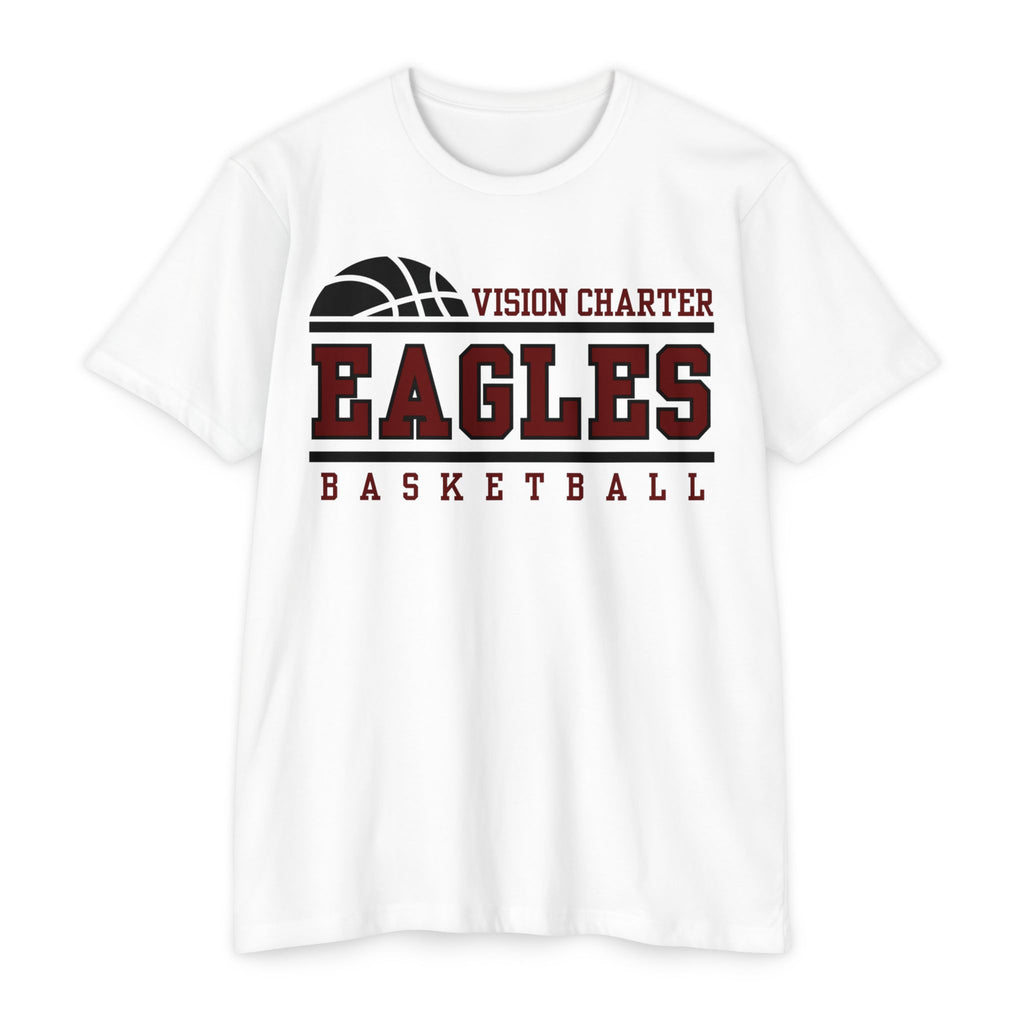Classic Eagles Basketball Tee - White