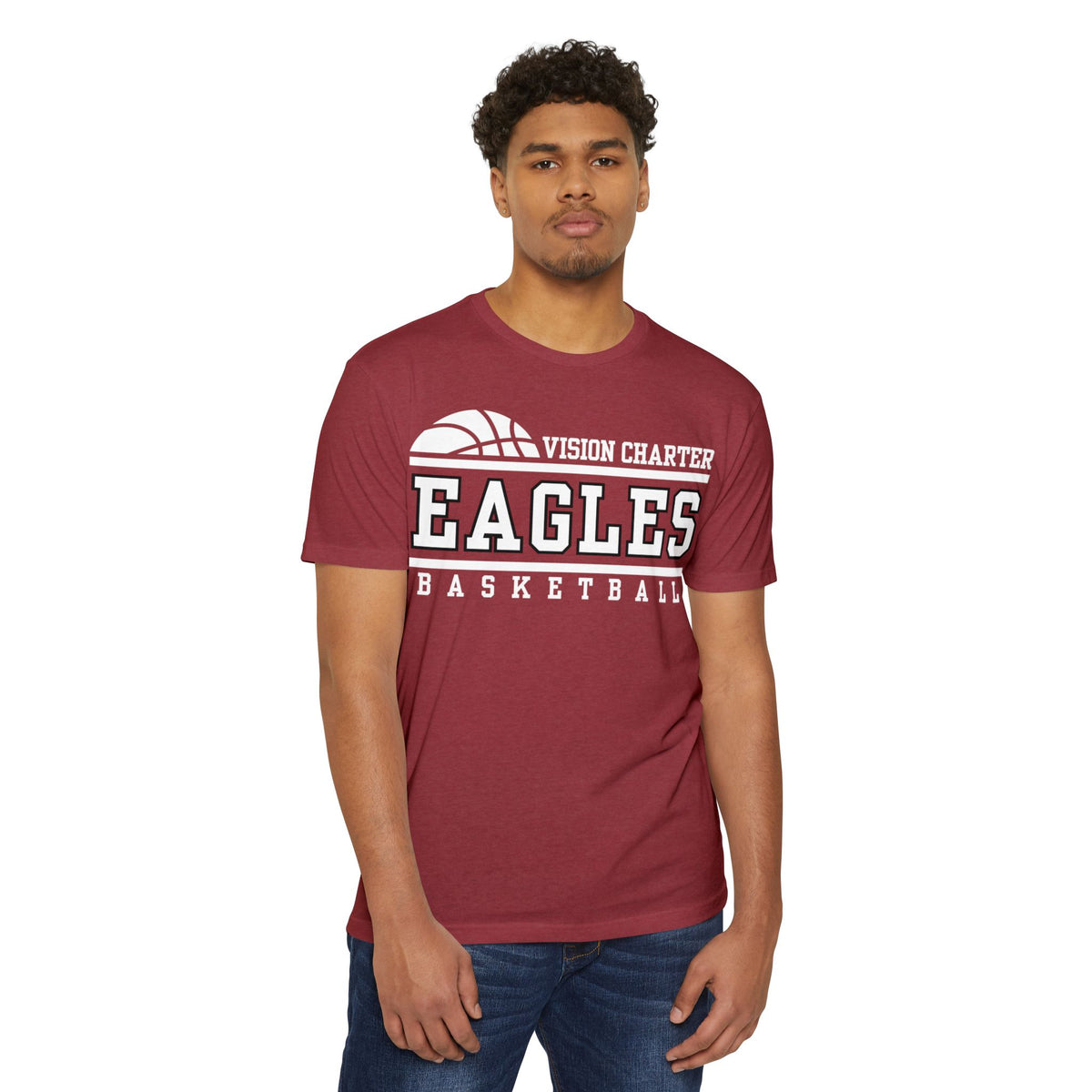 Classic Eagles Basketball Tee - Maroon